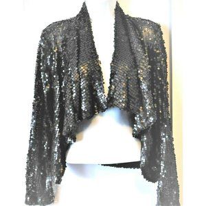 NWT Dolce Cabo Shrug Jacket Black Sequins Coverup